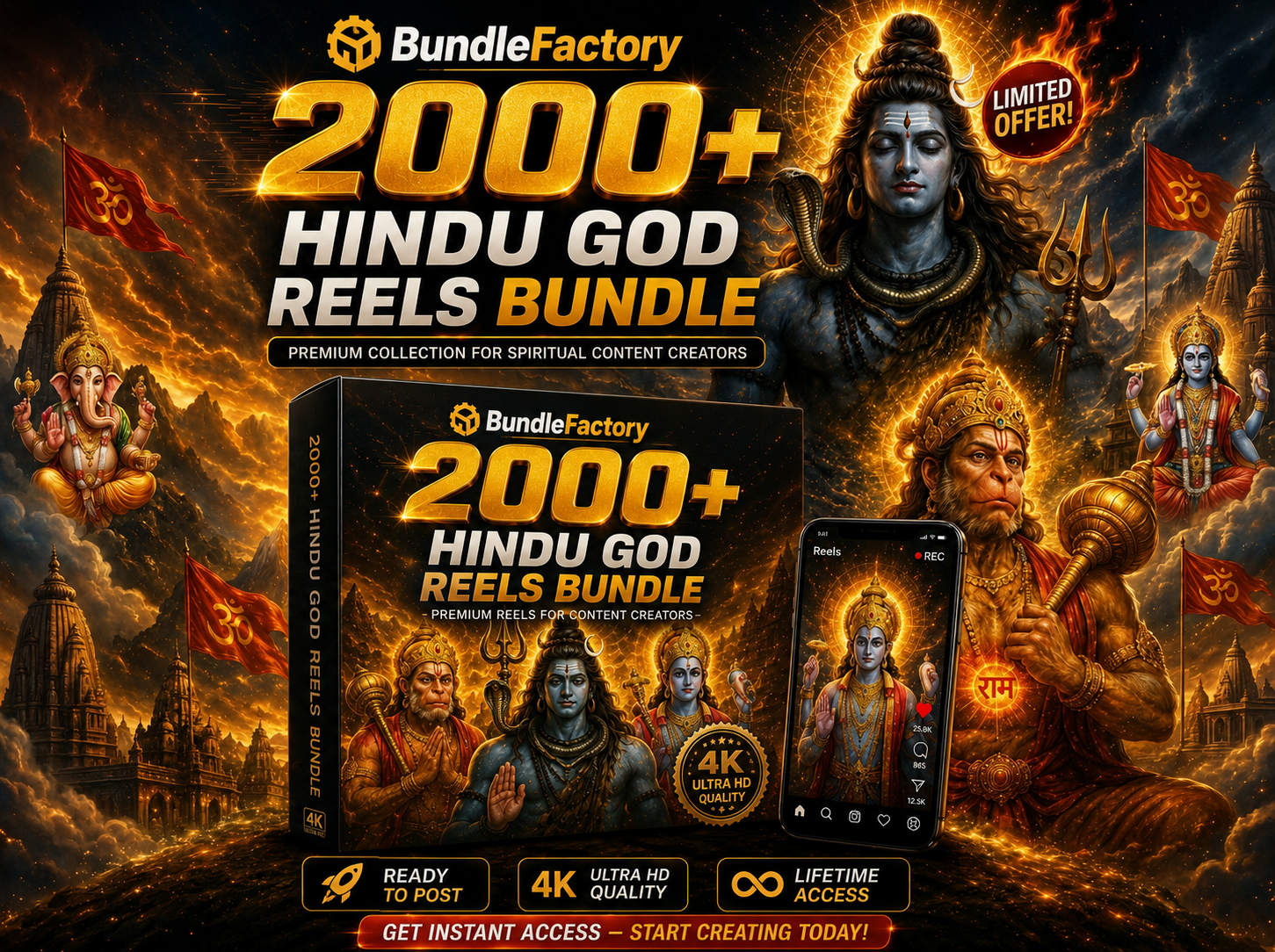HINDU GODS REELS BUNDLE (2000+ Videos)