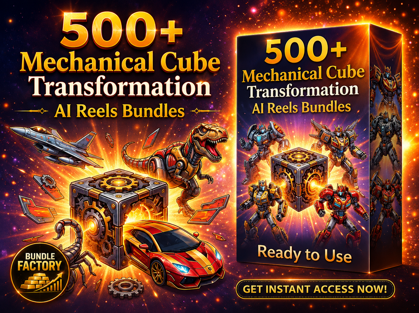 MECHANICAL CUBE TRANSFORMATION (500+ VIDEOS)