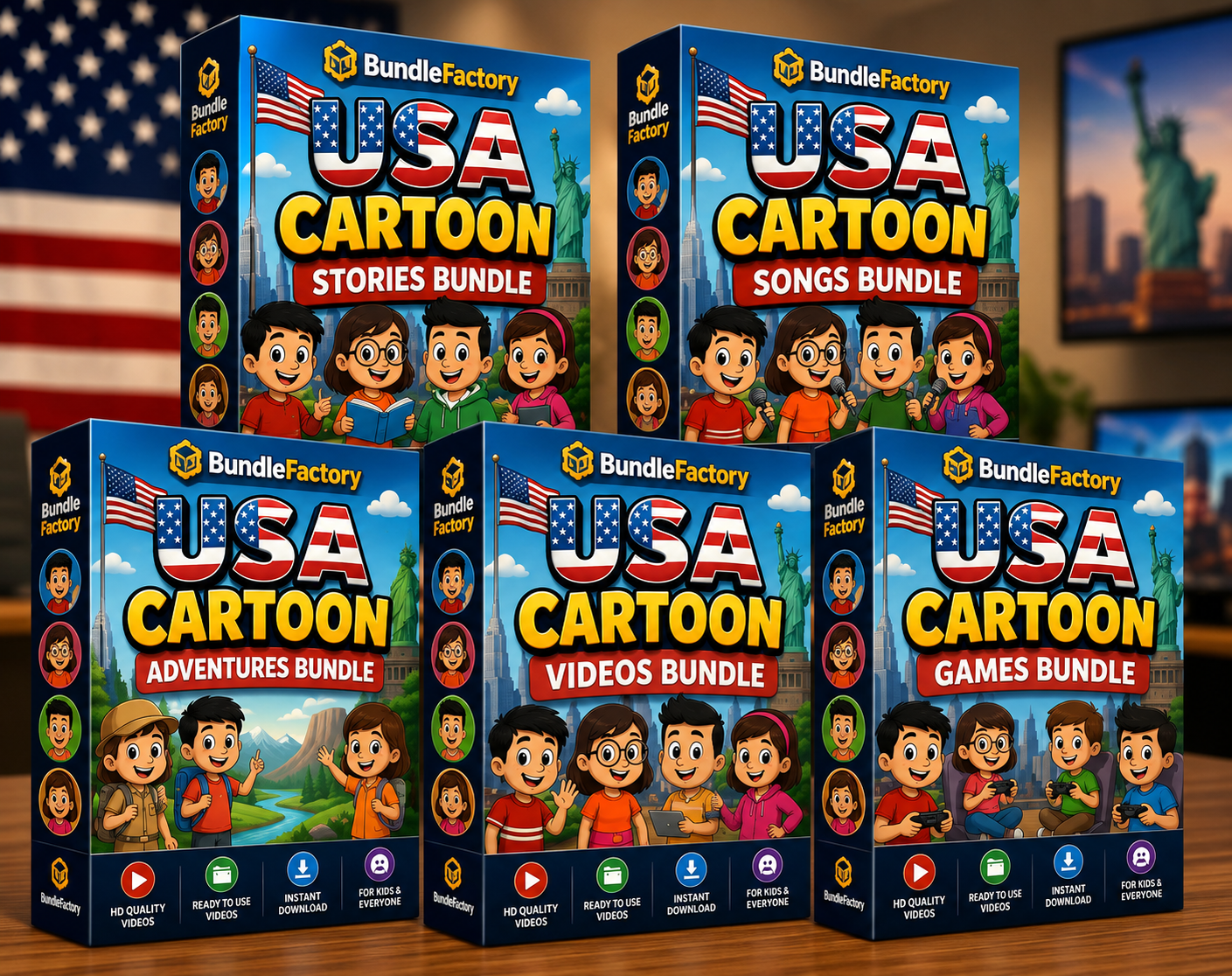 USA Kids Cartoon Bundle (2000+ Video)