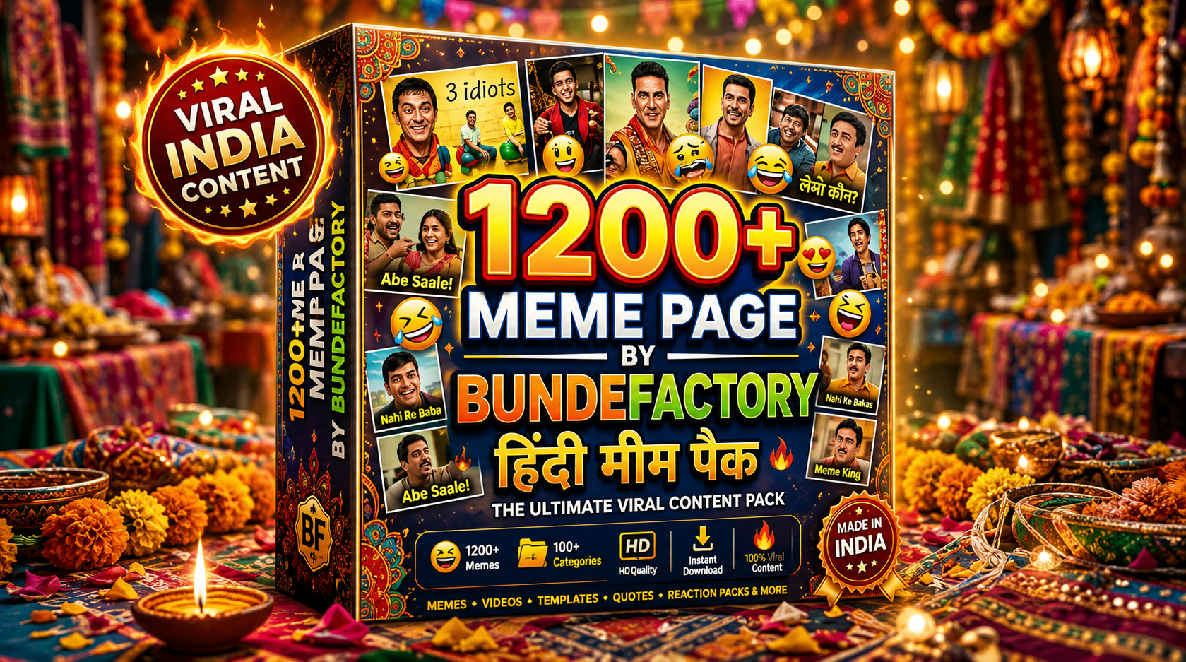 Meme Page Hindi Bundle (1,200+ Videos)